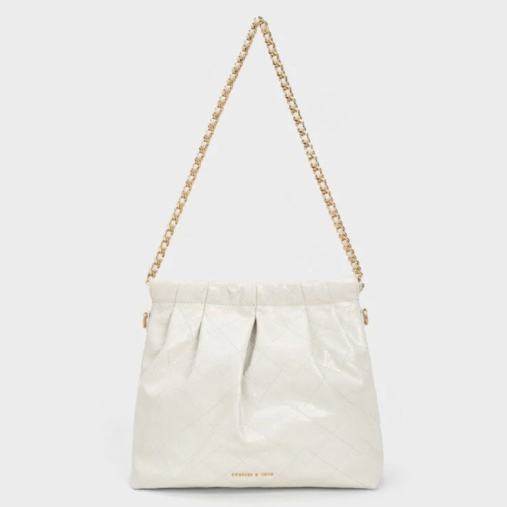 Charles Keith - Duo Chain Handle Shoulder Bag (White)